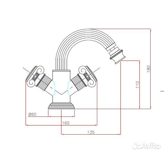 Смеситель для биде Cezares olimp-bs2-03/24-sw