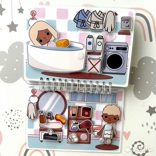 Тока бока альбом на липучках, развивающая игра