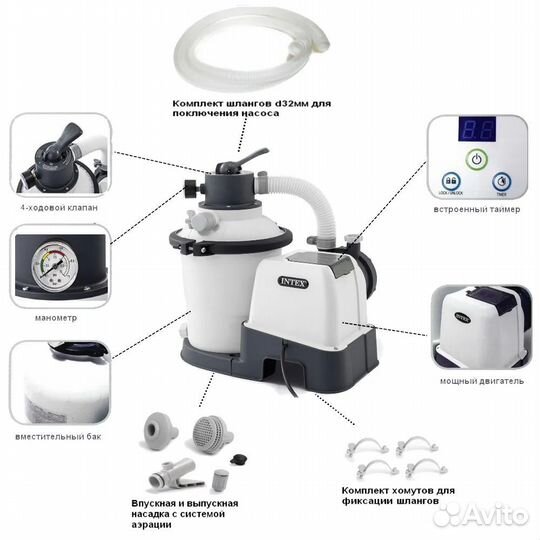 Песочный фильтр-насос Intex 2000 л/ч