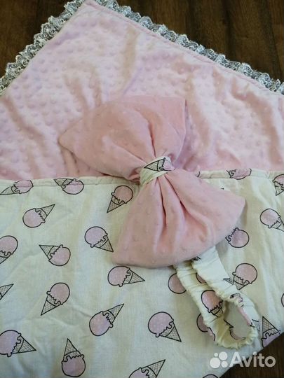 Конверт одеяло на выписку + шапочка