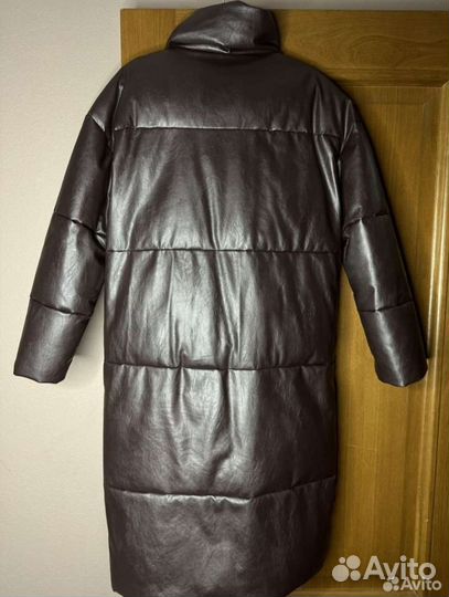 Пуховик эко кожа