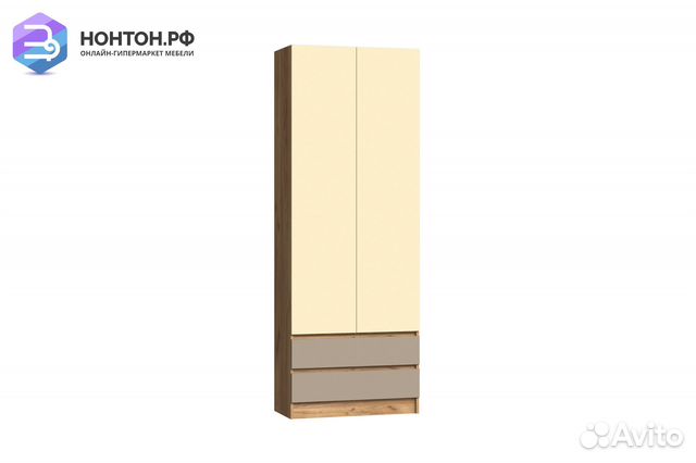 Шкаф 2-х дверный Челси Color слоновая кость / глин