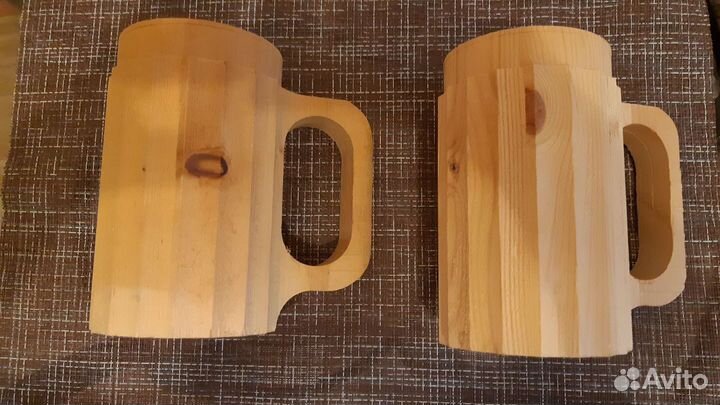 Пивная деревянная кружка за 2 шт