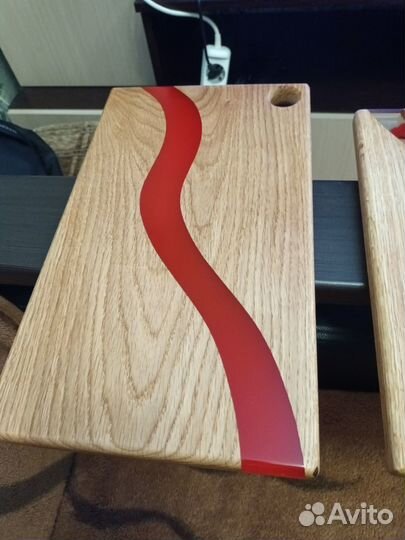 Доска разделочная (дуб+эпоксидная смола)