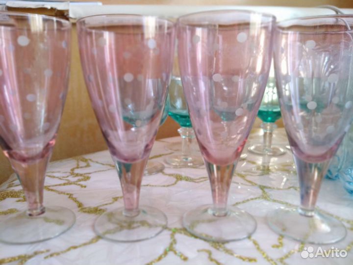 Фужеры цветное стекло СССР