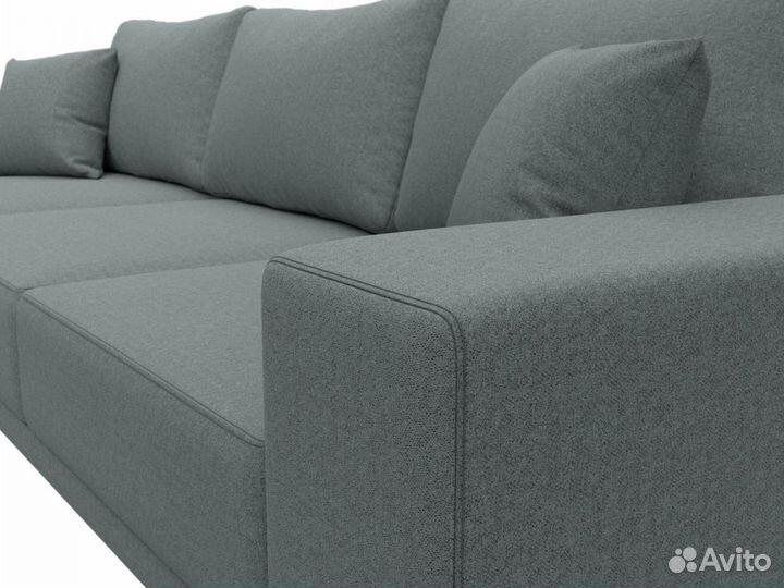 Диван угловой Льюес левый, рогожка, амур серый