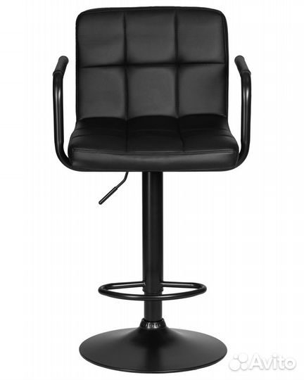 Дизайнерский барный стул slix черная эко-кожа
