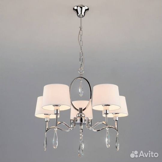 Подвесная люстра Eurosvet Madera 10093/5 хром/прозрачный хрусталь Strotskis