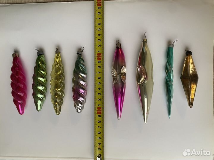 Советские новогодние елочные игрушки - сосульки