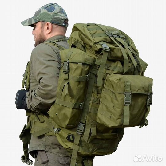 Тактический каркасный рюкзак 80 литров, мох