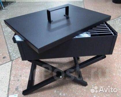 Мангал BBQ 5230-40 (41х30х10) высота 25см, крышка