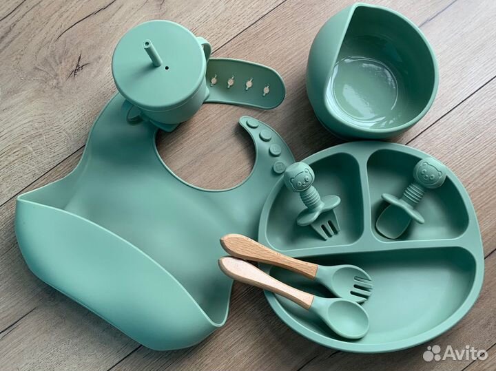 Набор детской силиконовой посуды для кормления