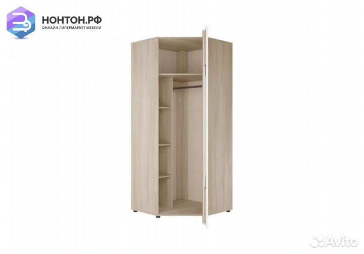 Шкаф угловой Палермо-3 ясень шимо светлый / белый