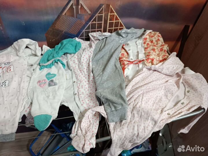 Детские вещи пакетом для девочек 0-7месяцев