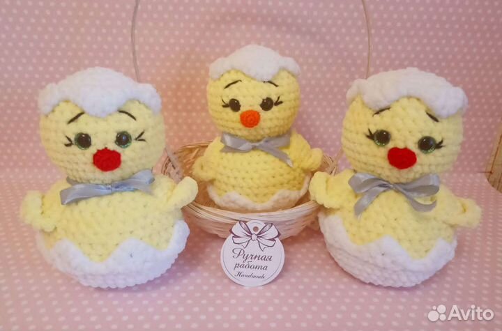 Пасхальные игрушки курочка цыпленок кролик