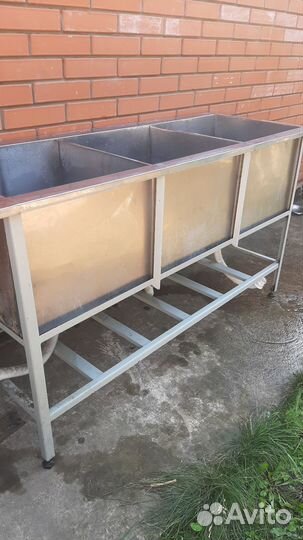 Ванна моечная нержавейка трёхсекционная