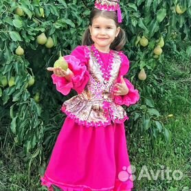 Татарский национальный костюм для девочки, цвет голубой, 134 размер