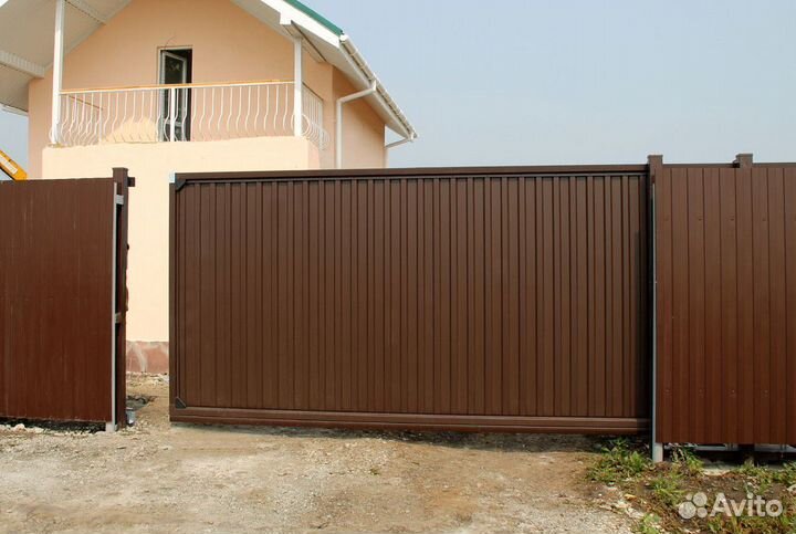Откатные раздвижные ворота под ключ