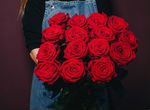 Цветы Розы красные 15 шт крупные cорта Sexy Red