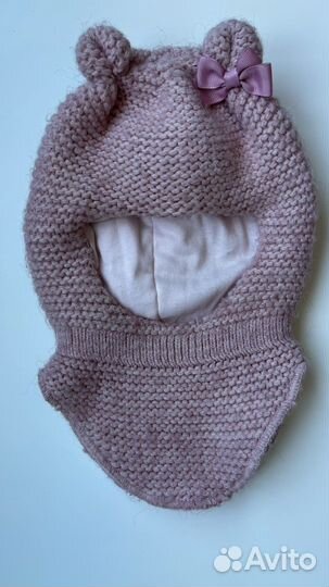 Шапка шлем для девочки 46 48 зима BabyGo