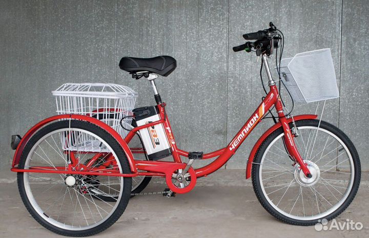 Трехколесный электровелосипед Чемпион (Красный)