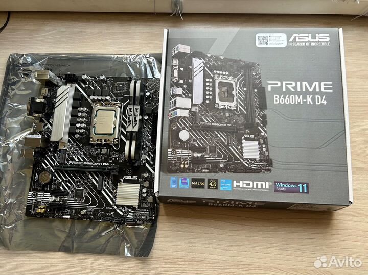 Материнская плата с процессором и памятью