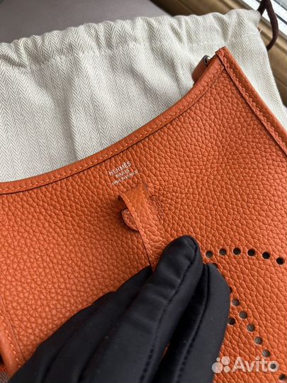 Сумка Hermes Mini evelyne orange 16 sm