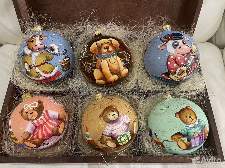 Елочные игрушки фабрики Ариель, шар кракле