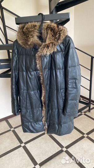Куртка кожаная мужская зимняя 50 размер