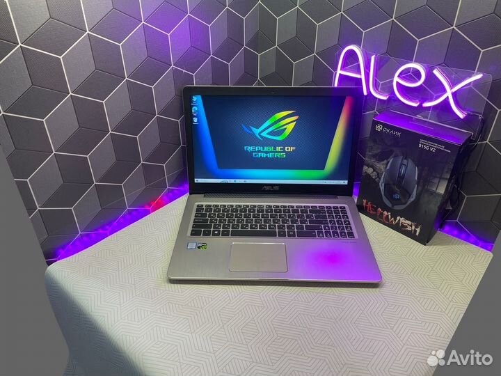 Игровой ноутбук asus/Тонкий/Металл/1050