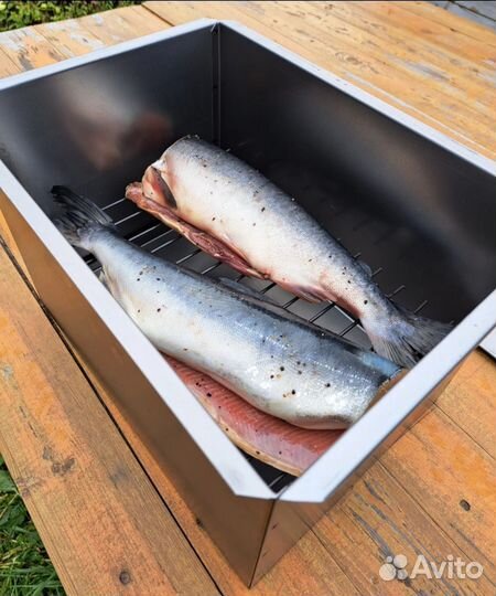 Новая коптильня из нержавейки горячего копчения