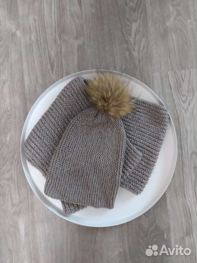 Комплект шапка и снуд женский