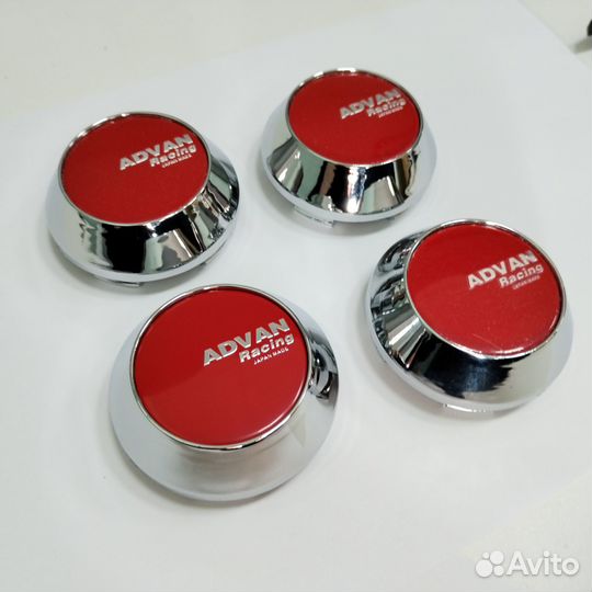 4шт Advan Racing колпак колеса 65/60/8, красный
