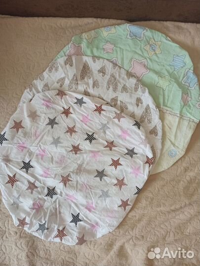 Простыни для круглой кроватки набор 3 шт