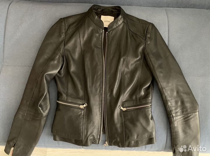 Кожаная куртка mango