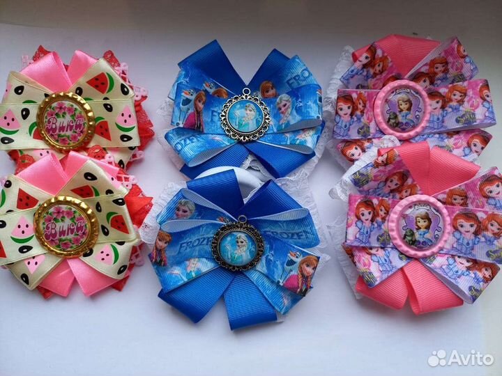 Бантики для волос ручная работа