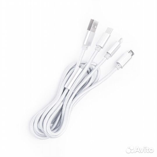 Шнур USB A 2.0-USB Type-C,USB B micro,Lightning, 1