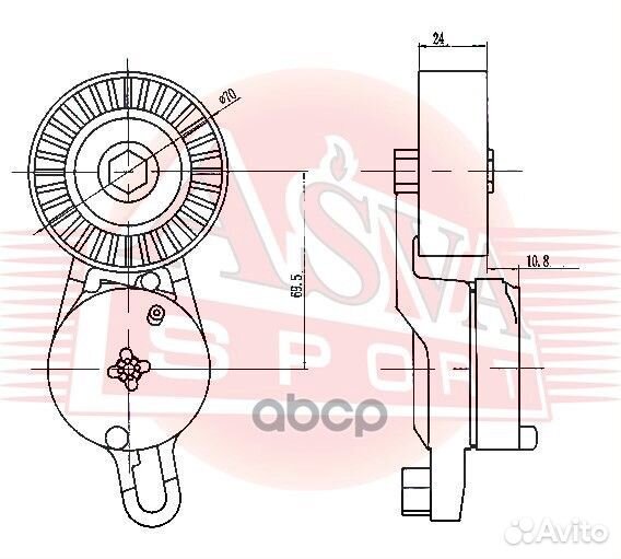 Натяжитель поликлинового ремня 0,795 tybt003 asva