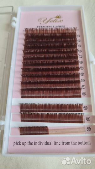 Ресницы для наращивания коричневые