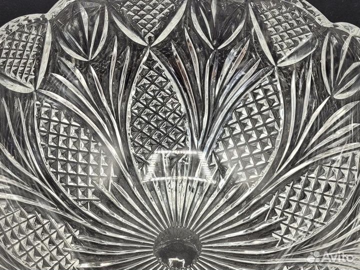 Большая ваза для фруктов 23*12 см Хрусталь