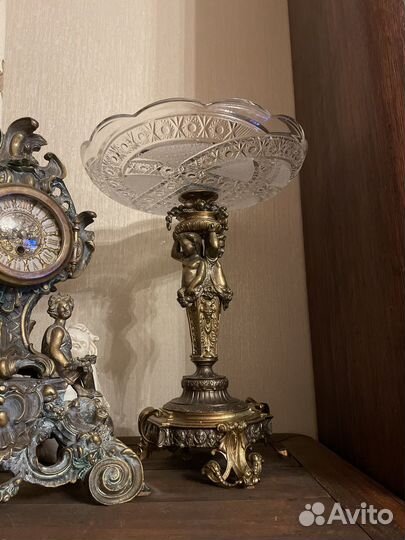 Ваза бронза хрусталь