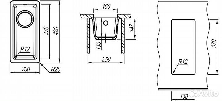 Кухонная мойка Florentina Вега-160 22.300.00160.104 Бежевая
