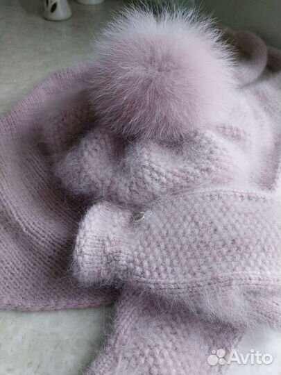 Берет из пуха норки Ангора 80 Косынка