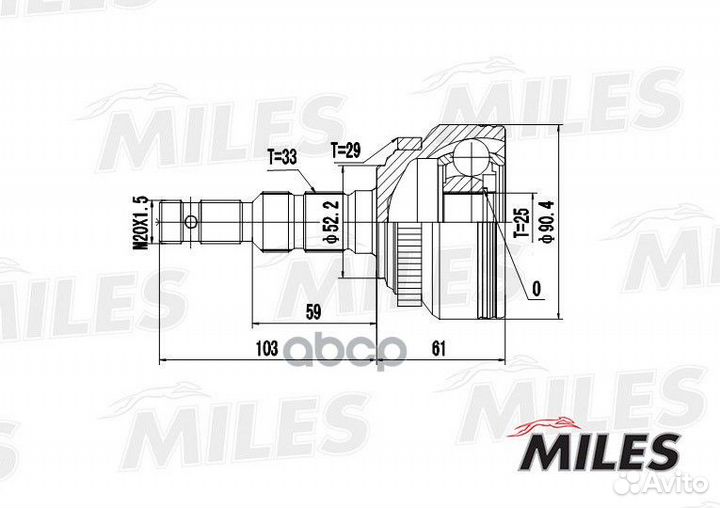 ШРУС наружный opel astra/vectra/zafira 1.8-2.5