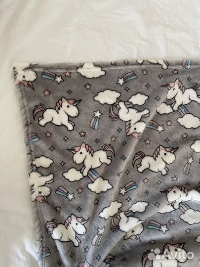 Плед детский аэрософт с единорогами