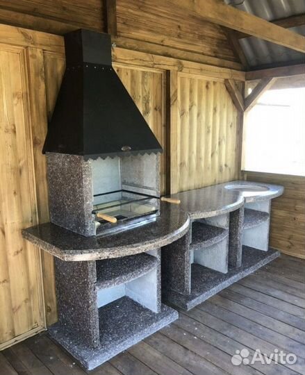 Модульная гриль зона, мангальная зона, печь под ка