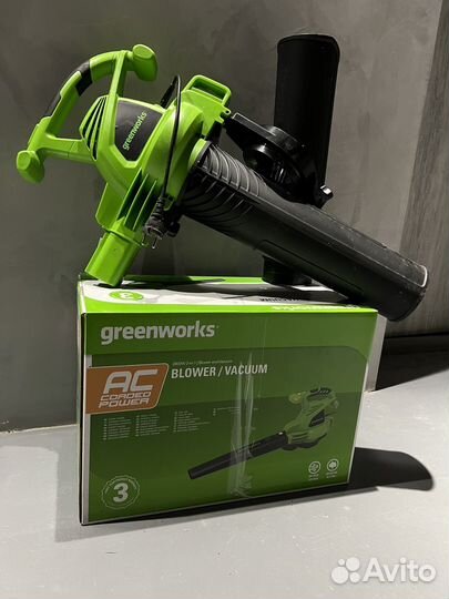 Садовый пылесос воздуходувка электрич. Greenworks