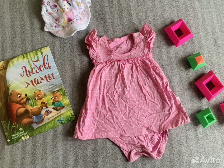 Летняя одежда для девочки 68 74 пакетом
