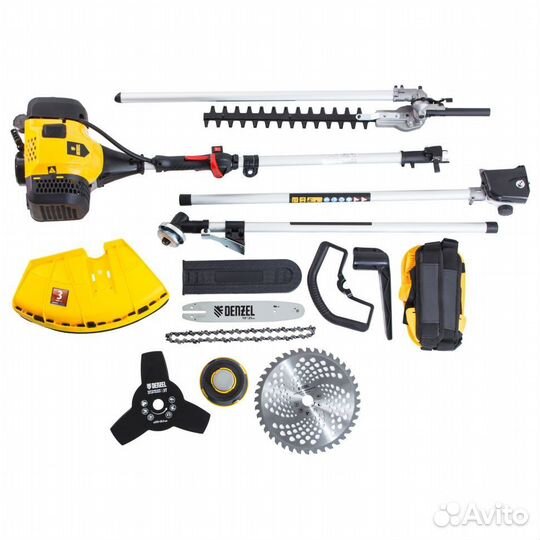 Триммер бензиновый denzel DGT-52S-MAX, 52 см3, мул