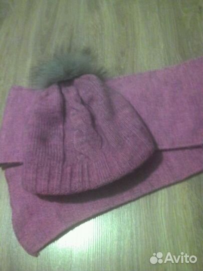 Шапка и шарф шерсть